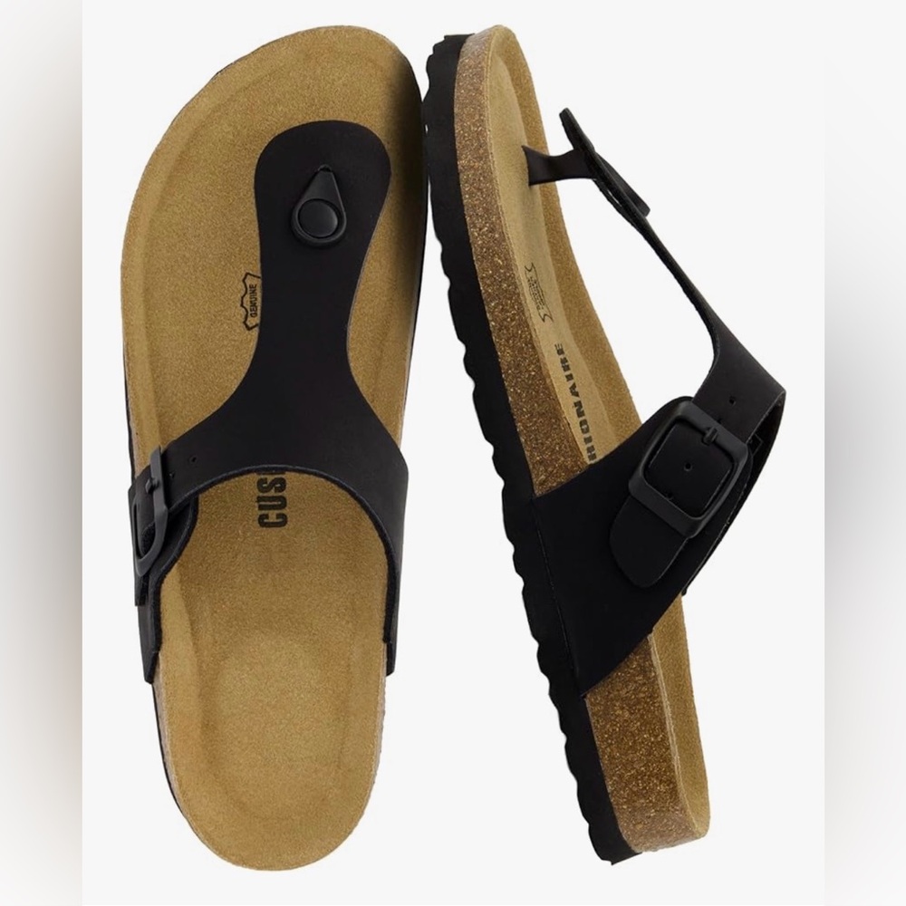 CUSHIONAIRE Women's Leah Cork Footbed Sandal